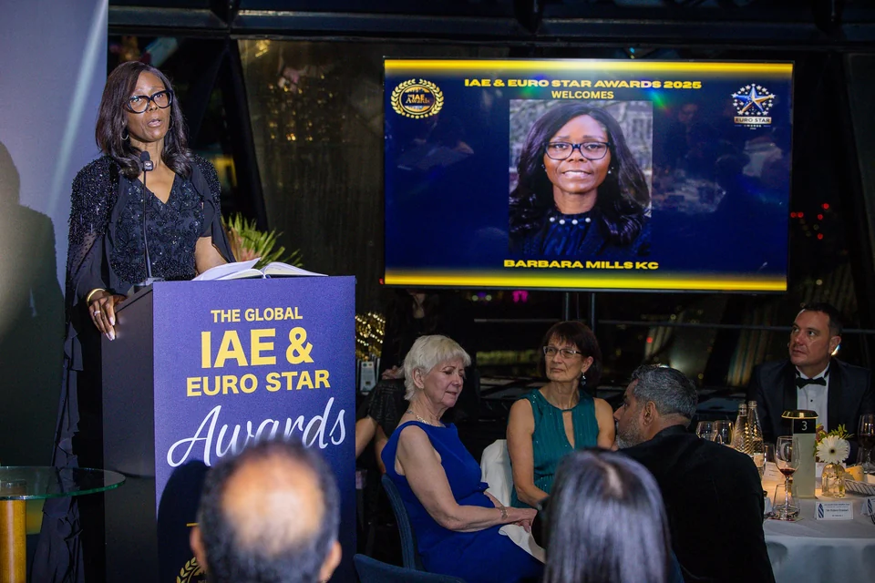 A speaker at the 2025 awards